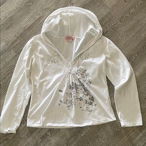 White Graphic Women's Hoodie